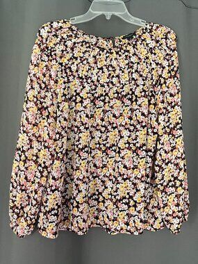 Ann Taylor Factory Floral long sleeve blouse